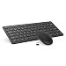 Wireless Keyboard Mouse, Jelly Comb 2.4GHz Ultra Thin Compact Portable Small Wireless Keyboard and Mouse Combo Set for PC, Desktop, Computer, Notebook, Laptop, Windows XP/Vista / 7/8 / 10 (Black)