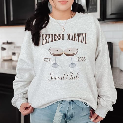 Expresso Martini Social Club Sweatshirt, Cheers Drink Shirt, Cute Drinking Tee Gift, Xmas Wine Hoodie Present, Cocktails Lover Gift, Cozy Winter Shirt, Retro Oversized Shirt, Xmas Party Gift3