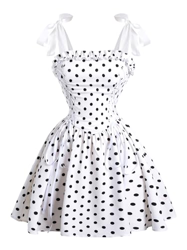 Image of Milumia Women's Floral Tie Shoulder Cami Dress Lace Up Side Vintage Flared Short Dresses