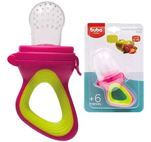 KIT 3 Itens - 01 Alimentador Frutinha Rosa Buba + 01 Dedeira Massageadora + 01 Kit Escovas de Mamade