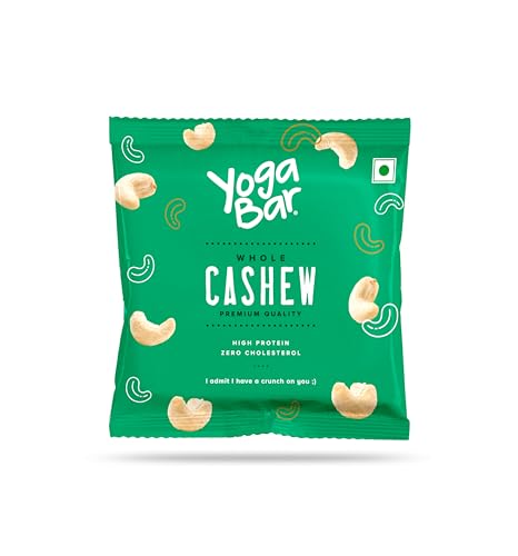 Image of YogaBar Premium Cashews 40 grams | Whole 320 Kaaju|King Size Crunchy Kaju | Premium Nuts & Dry Fruits | Rich in Fibre, Vitamin E, K, B6 | Boost Immunity| Healthy Snacks