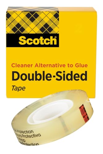 Scotch Double Sided Tape, Back to School Supplies, Essential for Scrapbooking, Card Making and Arts and Crafts Projects for Art Classes, 0.50 in. x 900 in., 1 Refill Tape Roll