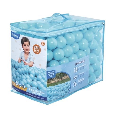 Bestway 250 Ball Pit Balls, Light Blue, 2.3" Play Balls, for Ages 1+