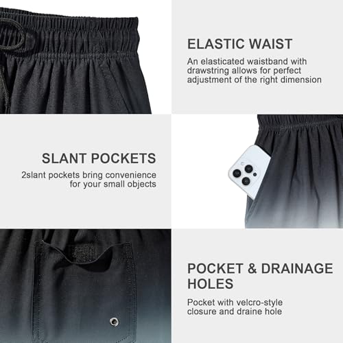 American Trends Mens Swim Trunks with Compression Liner 9 inch Borad Shorts Bathing Suits Quick Dry Swimming Swimwear M-3XL3