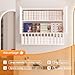 Salon Staion Hair Color Bar Organizers, Hair Color Rack, Barber Station Cabinet with Drawers & Adjustable Shelves, Wall Mounted Tube Storage Station for Salon Display, White