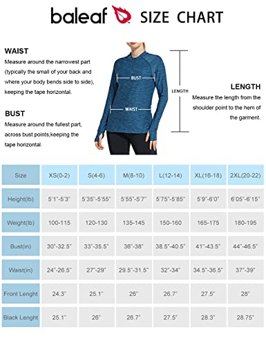 Baleaf Women's Quick Dry Shirts Long Sleeve For Running Hiking Workout Upf50+ Spf Lightweight Pullover Blue Size M #TOP6
