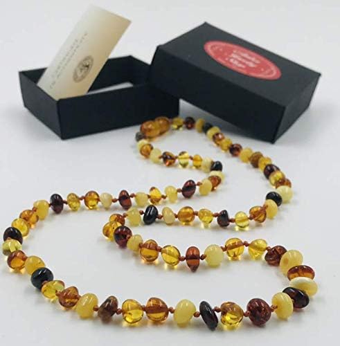 Adult Amber Necklace - Multi color Baroque Amber Necklace | Certified Genuine Amber Necklace (18 Inches) - Image 6