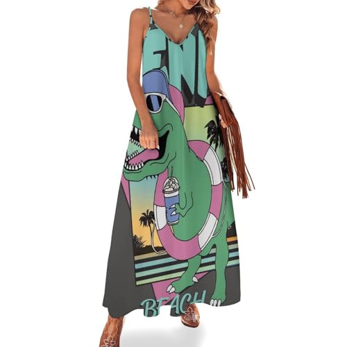 Robe longue de plage dinosaure légère sans manches à séchage rapide pour l'été