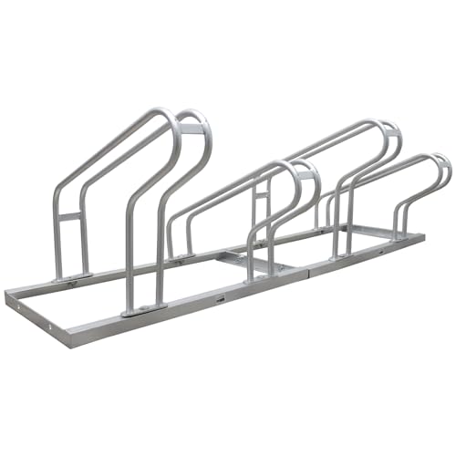 TRUTZHOLM Fahrradständer für 4 Fahrräder 140x36cm Tief-Hochstellung 2x2...
