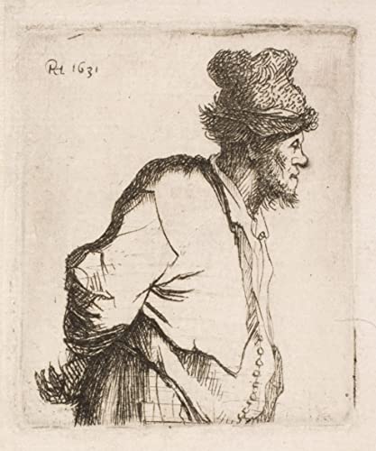 Affiche Toile Rembrandt Van Rijn portrait paysan reproduction affiche décoration murale 60x90