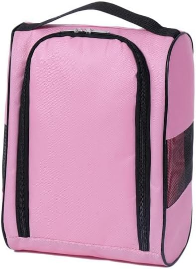 Travel shoe storage bag, Portable Sport Shoe Carrier with Mesh Holes, Shoes Storage Organizer with Zipper Closuren for Outdoor, Sports, Golf, Travel（Purple) image 5