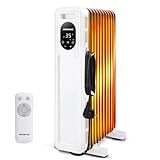 Aigostar Radiatore ad Olio 2300 W, 3 Livelli di Calore con Modalità ECO, Timer 24h On/Off, Temperatura: 5-35 ℃, Touch screen digitale con Telecomando, Hyperheat, Protezione Multipla, Bianco