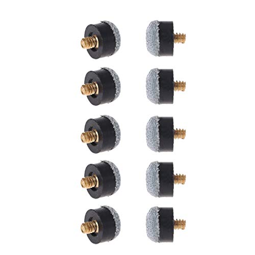 HUANGTNG 10Pcs Screw on Tip 13mm Replacement Cue Tip for Pool Cues and, Pool Cue Tip Hard Leather Screw on Tip