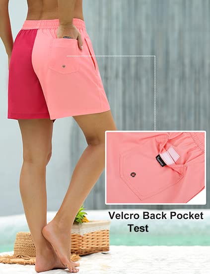 Image of Rocorose Women's Board Shorts Quick Dry Summer Sports Drawstring Beach Trunks Built-in Liner with Pockets