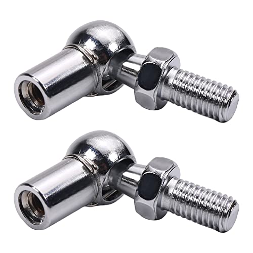 Jutagoss Rod End Ball Bearing with Stud Silver Thread M6x1 Spherical Tie Rod Ball Generator Accessories Zinc Plated A3 Steel 6x8mm 2Pcs