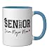 Senior 2027 Drum Major Mom 2027 Marching Band Graduation Ceramic Mug, Blue/White