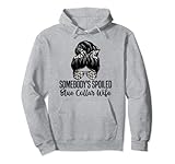 Somebody's Spoiled Blue Collar Wife Trendy Aesthetic Quotes Pullover Hoodie