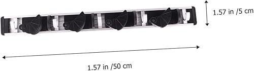 Miniatura 7 de Housoutil Ganchos para colgar en la pared Alumimum Mop Rack Rail Rack Abs Heavy Metal Coat Hanger