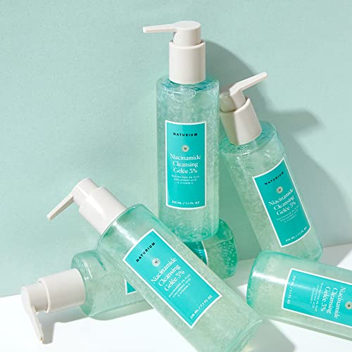 Naturium Niacinamide Cleansing Gelée 3% Plus Hyaluronic Acid & Vitamin C, Gentle & Smoothing Face Wash, 7.1 Oz #TOP4