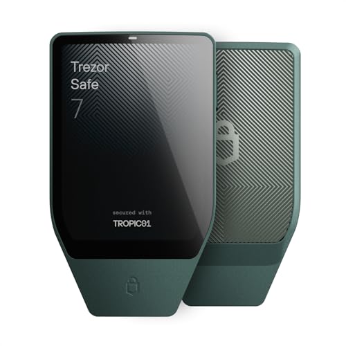 Trezor Safe 7 - Carteira de hardware de criptografia com Bluetooth, tela sensível ao toque colorida, elemento seguro transparente, pronto para quantum (verde obsidiano)