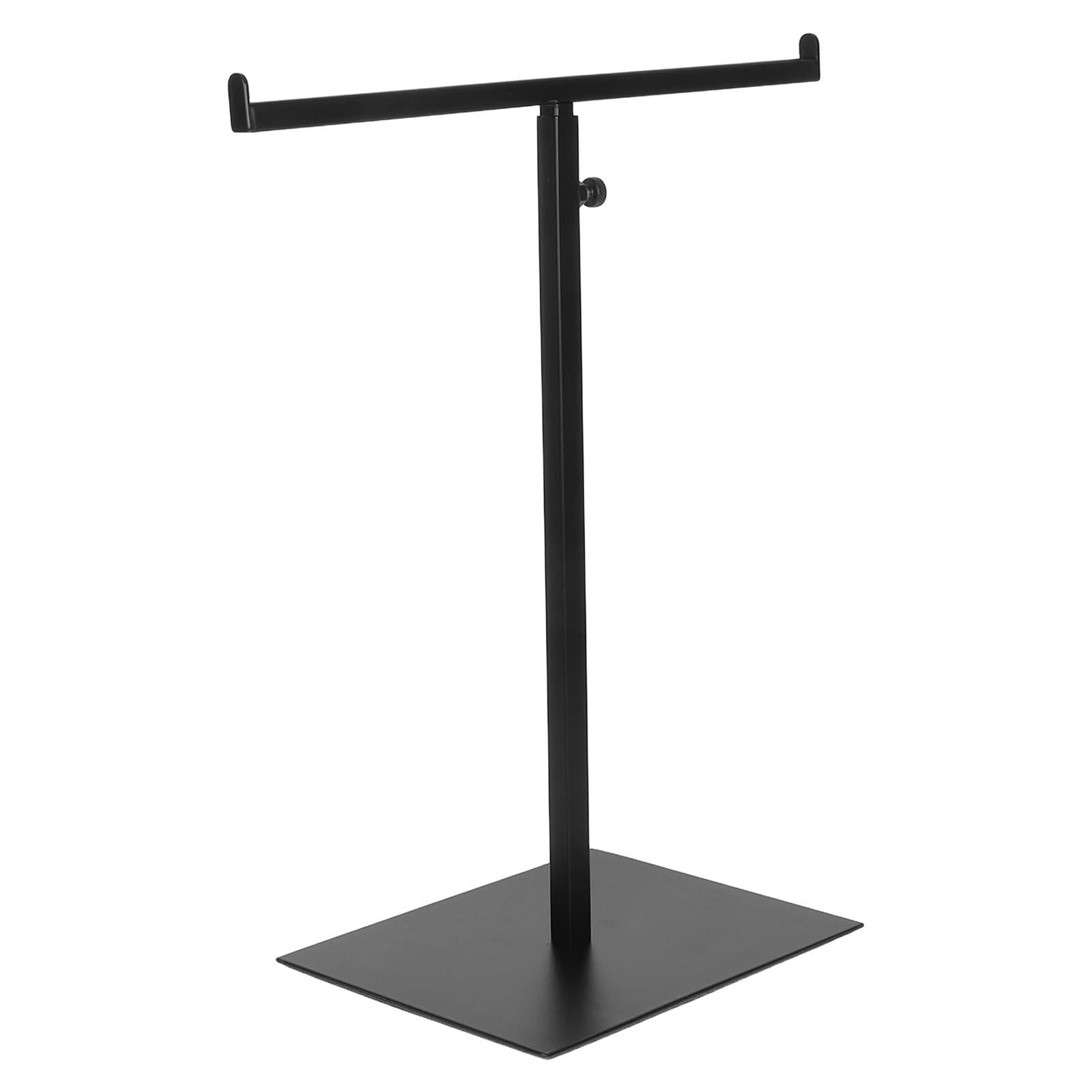 MAGICLULU Présentoir de Maroquinerie Noir, Support Télescopique en Acier Inoxydable, Valet de Rangement Forme T, Portant Métal Réglable pour Cravates Foulards, Organisateur Dressing Magasin Vêtements