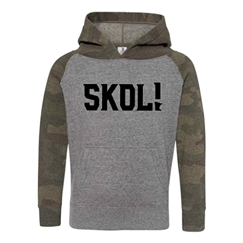 Youth Toddler SKOL Hoodie Vikings Boys Unisex Shirt Minnesota Sweatshirt Kid Child Gift Soft Grey Camo Hoodie