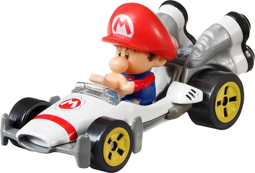 Die Cast Hotwheels Mario Kart Baby Mario, B-Dasher (2020 Toty Winner)