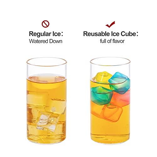 Njn 24 Pack Reusable Ice Cubes, Plastic Ice Cubes, Refreezable, Washable #TOP2