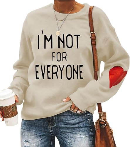 トップス everyone cotton crew neck sweatshirt LLuao Women's I'm Not for Everyone Sweatshirt Sarcastic Gift