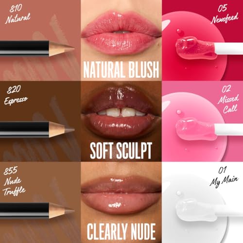 NYX Professional Makeup Kit para Labios con Slim Lip Pencil y Fat Oil Lip Drip Gloss, Labios Definidos y Brillantes, Efecto Hidratante de Larga Duración - imagen 5