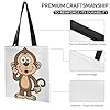 FekiLoot Monkey Polyester Tote Bag, 35x40cm Stylish Lightweight Shoulder Handbag, Reusable Multi-Purpose Fabric Carryall for Work Travel Shopping Daily Use #4