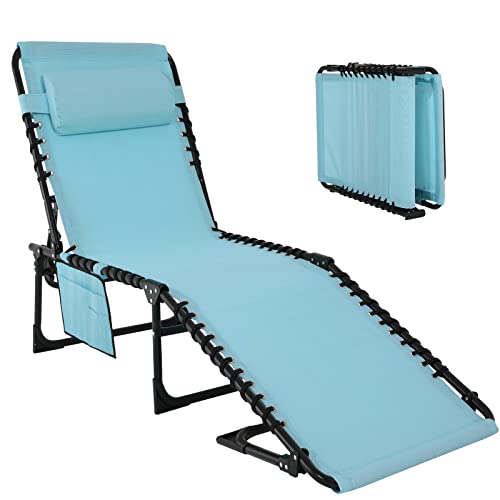 Bain de soleil inclinable 3 positions ABCCANOPY pliable bleu - 2