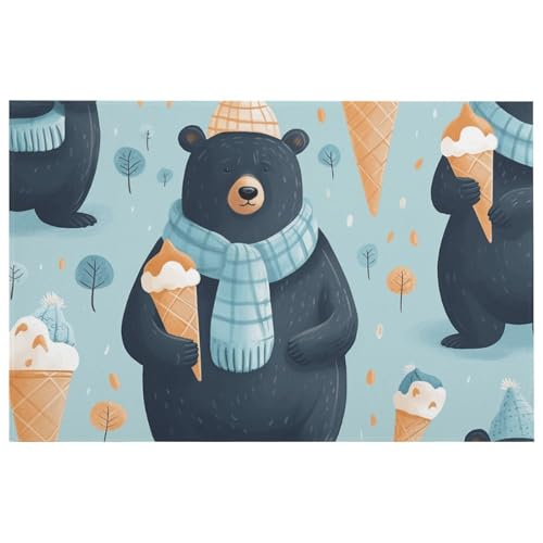Tapis de cuisine absorbant lavable et antidérapant crème