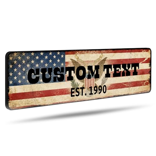 Personalized American Flag Wood Sign