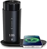 LEGARDLILIU Temperature Control Heated Coffee Mug Smart Self Heating Travel Mug 12 Oz App Controlled Warmer Mug 4-10 Hour LED Display Keep Coffee Hot All Day Fast Wireless Charger Base Dull Black