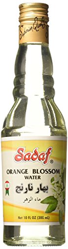 Sadaf Orange Blossom Water for Cooking - Food Grade Orange Blossom Water for Baking, Food Flavoring or Drinking - Ideal for Persian desserts, cakes or syrups - Product of Lebanon (10 fl Oz)