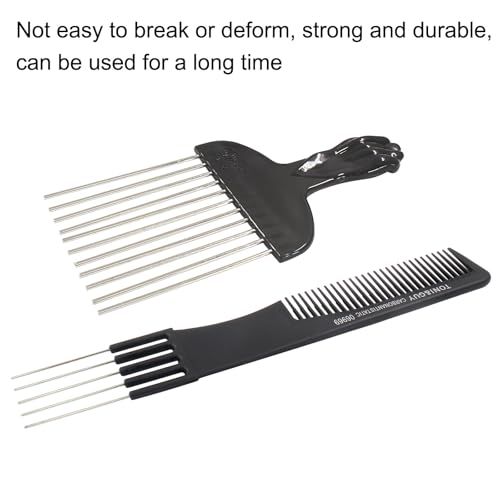 Set de 3 Peines Metal Afro Pick para Cabello miniatura 5