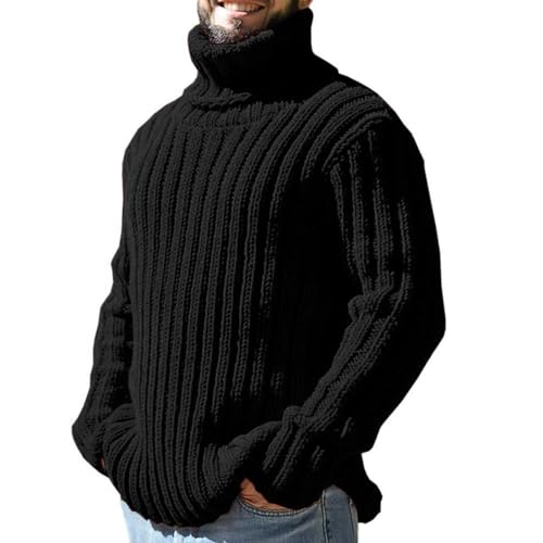 ZYXTIM Mens Sweaters Turtleneck Cable Knitted Pullover Sweaters Long Sleeve Slim Fit Chunky Thermal Winter Pullovers Jumper