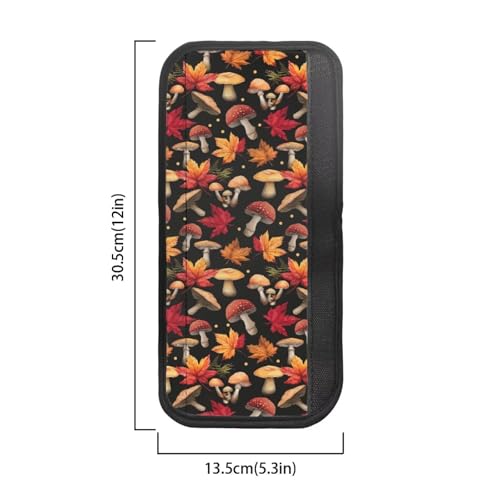 Image of Dreaweet Mushroom Maple Leaf Refrigerator Door Handle Covers Set of 4 Autumn Fall Kitchen Decor Appliance Handle Covers Washable Universal Fit Fridge Microwave Oven Dishwasher