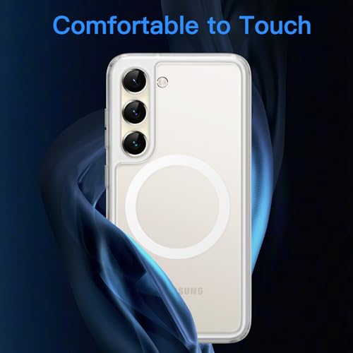 Image of JETech Magnetic Cover Case for Samsung Galaxy S23 5G 6.1-Inch, Compatible with MagSafe, Translucent Matte Back Shockproof Phone Cover (Frosted Clear)