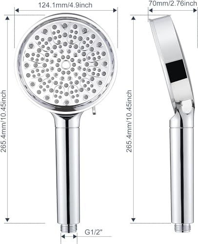 Cobbe Hard Water Filter Shower Head and Hose with 20 Stage Filter, 6 Spray Jet Modes High Pressure Bathroom Shower Head, Large Powerful Handheld Showerhead for Residual Chlorine Remove