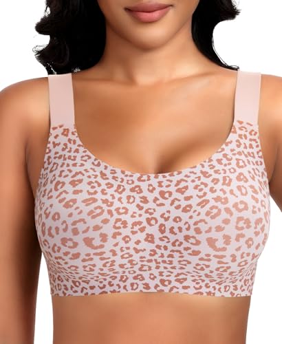 Image of Wireless Jelly Seamless Bras for Women No Underwire Tshirt Full Coverage Padded Bra Comfortable Everyday Bralettes
