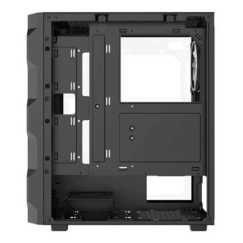 CiT Mirage Black Mid-Tower PC Gaming Case ATX with 2 x Tempered Glass Panels - 30% Tint Tempered Glass Side Window with 4 x Infinity 120mm ARGB Dual-Ring Fans & 6-Port Hub Included - Image 12