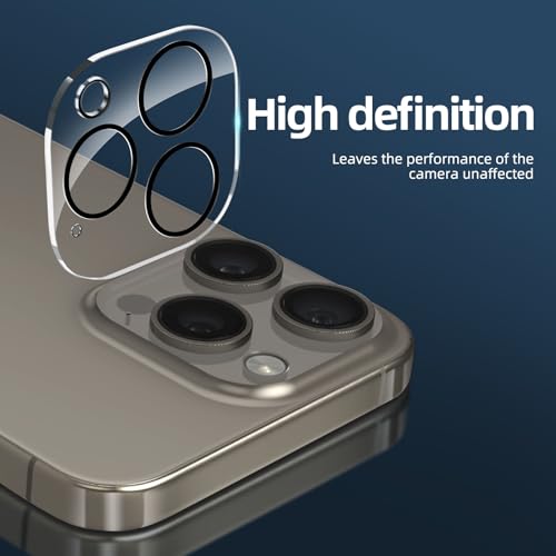 NEW'C 4 Pack, 2 Pack for iPhone 15 Pro Max Screen Protector (6.7 inch) + 2 Pack Camera Lens Protector - Image 3