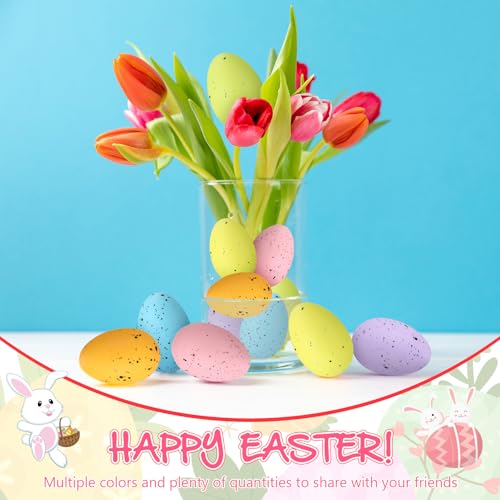Huevos de Pascua moteados kymqlyw artísticos para decoración de fiestas y regalos DIY 36 unidades 6