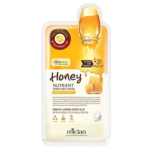 [miclan] Honey Nutrient Enriched Mask 10pcs - Mediheal Family Brand Facial Sheet Mask Full of Hydraiting Nutrients Skin with Honey and Propolis