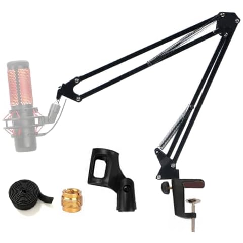 Tentucro Adjustable Microphone Stand with Boom Arm Cover
