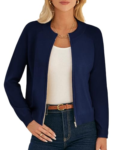 Image of GRACE KARIN Womens Long Sleeve Zip Up Cardigan Sweaters Lightweight Sweater Jacket Knitted Fashion Clothes