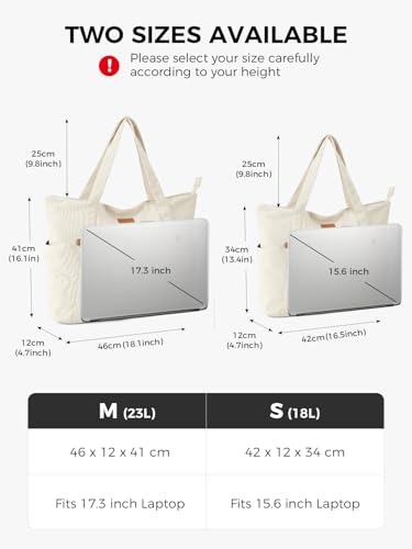 Lekespring Cord Tasche Damen, Groß Tote Bag Strandtasche mit Reißverschluss