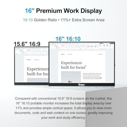 Image of 16'' 144Hz Portable Gaming Monitor, 16:10 1920x1200 IPS with FreeSync, USB-C Plug & Play, Ultra-Slim Kickstand Cover External Screen for Laptop, Mac, PC, PS5, Xbox